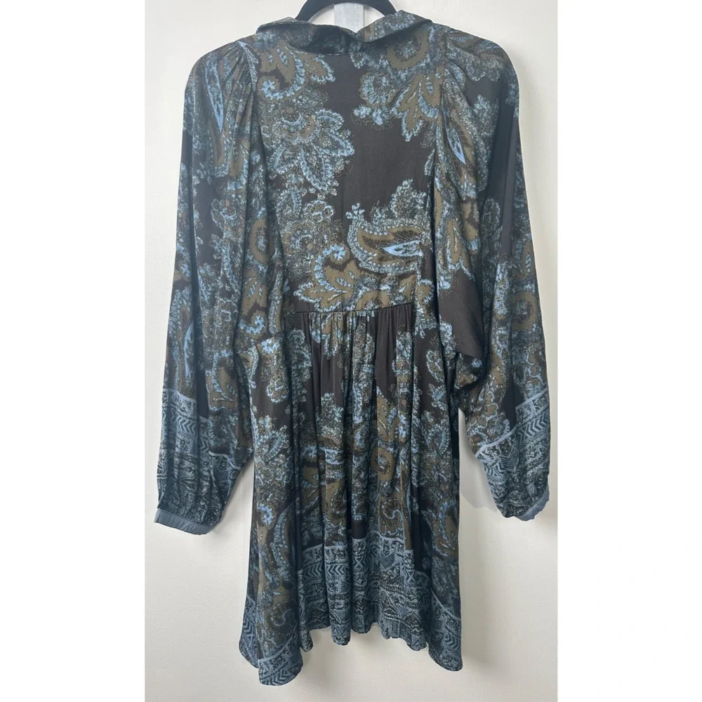 Free People M Say You Love Me Babydoll Tunic Dress Paisley Boho Fairy Grunge D49